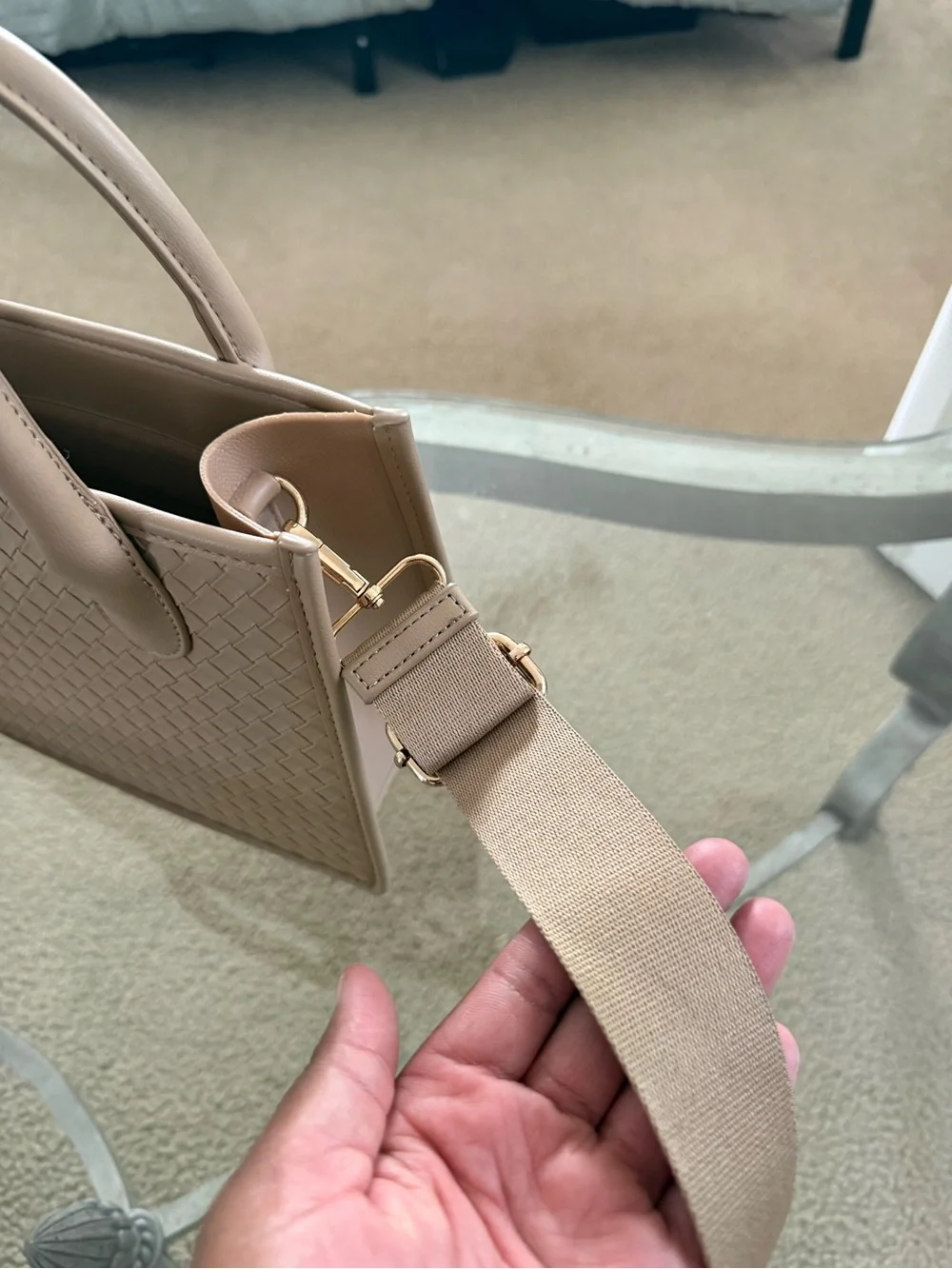 Crossi Woven Texture Top-Handle Bag
